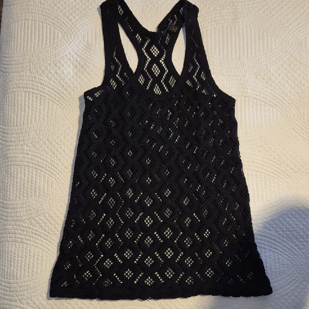 Banana Republic Black Crochet Tank Top